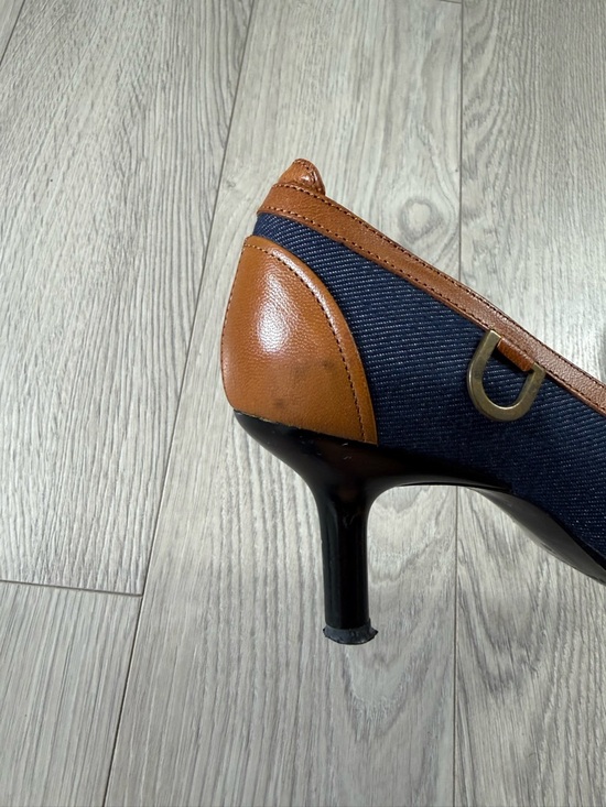 Vintage Y2K Kenzo Leather Denim Pointed Toe Heels - Picture 12 of 14